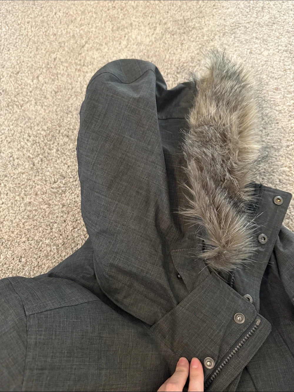 LLBean Mens Baxter State Parka Iron Gray Large Tall Down Jacket